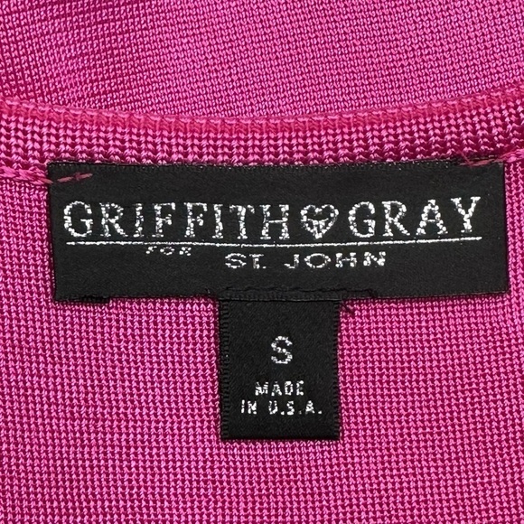 St. John Griffith & Gray Bright Pink Knit Camisole Top Crystal Heart Size Small - Picture 5 of 7